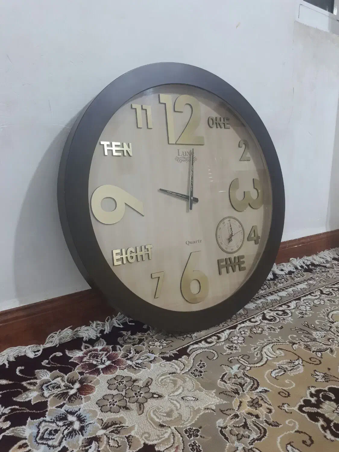 ساعت دیواری چوبی دو موتوره در حد نو|ساعت دیواری و تزئینی|سرپل ذهاب, |دیوار