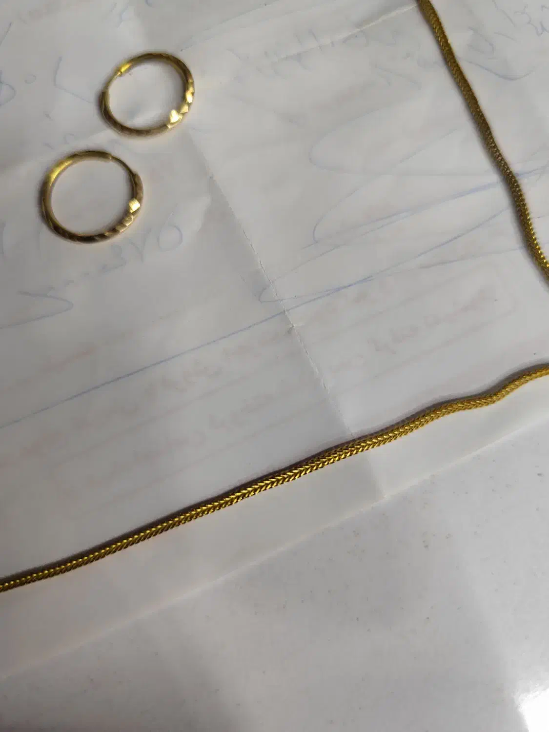 زنجیر و گوشواره حلقه ای طلا|جواهرات|بروجرد, |دیوار