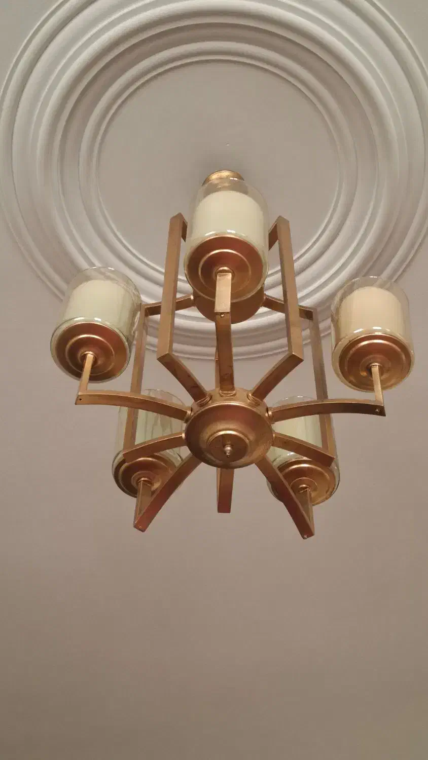 لوستر ۵ شاخه طلایی فروش فوری|لوستر و چراغ آویز|شهریار, شهرک وائین|دیوار