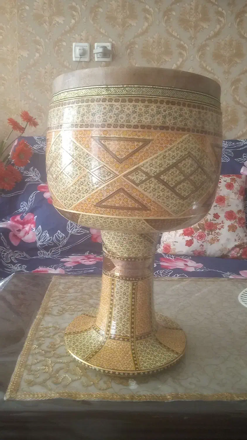 تمبک خاتم سه مهر شیرانی دهانه بیست و هفت|سازهای سنتی|تبریز, |دیوار