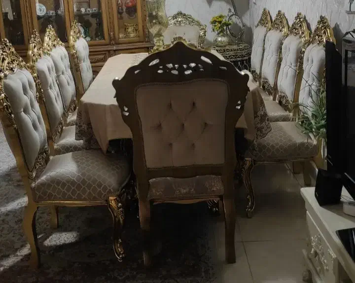 غذاخوری۸ نفره ورق طلا|میز و صندلی غذاخوری|دورود, |دیوار