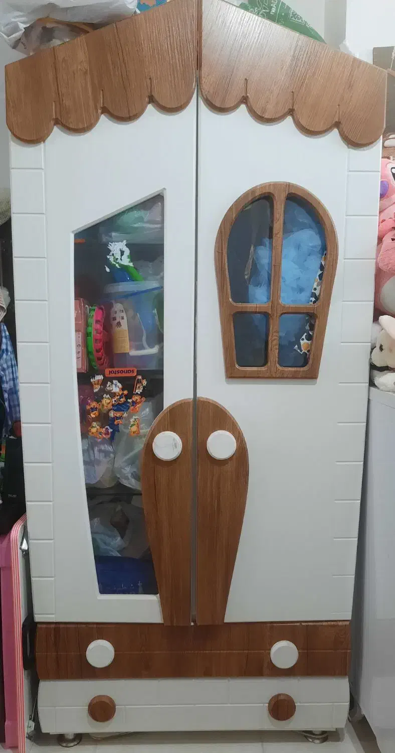 سرویس تخت و کمد کودک در حد نو|تخت و سرویس خواب|ساری, |دیوار