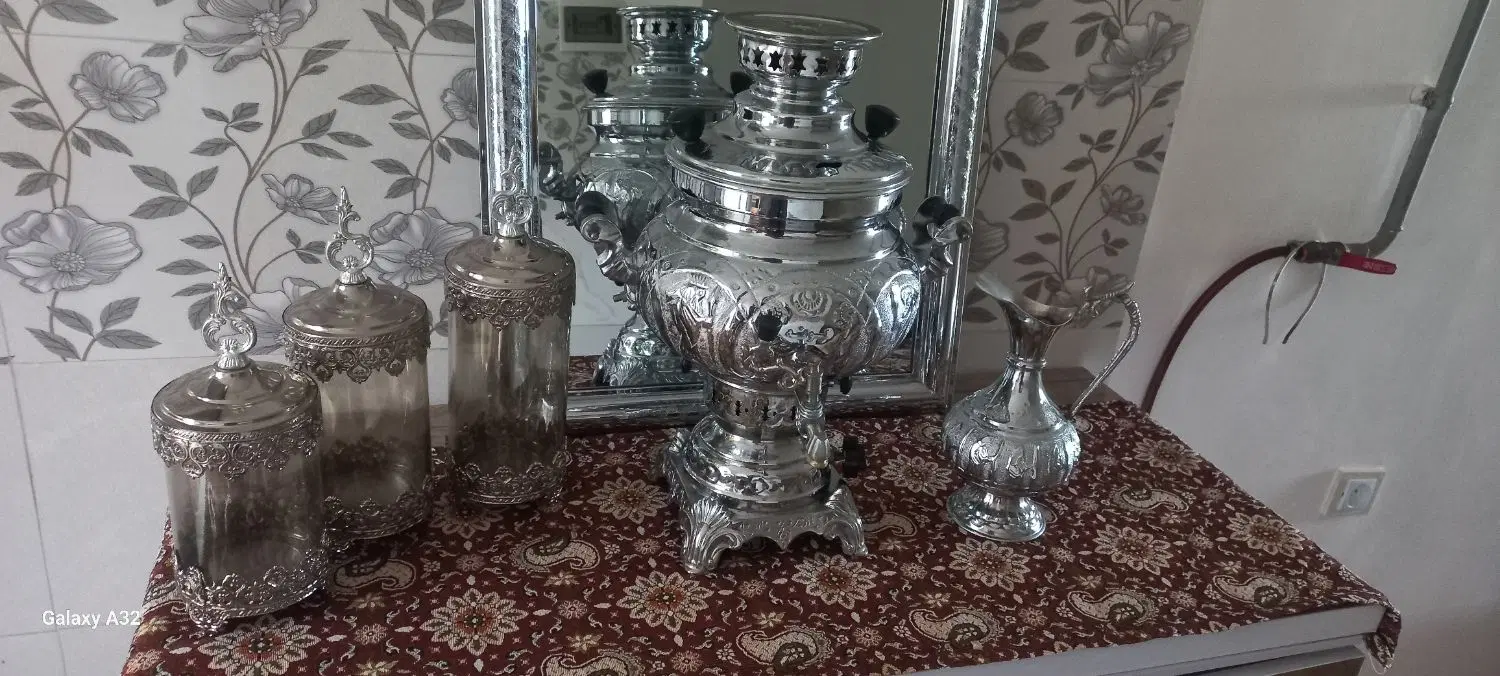 سماور ۶لیتری استیل، قلم کاری طرح هخامنشی|سماور، چای‌ساز، قهوه‌ساز|رشت, پل تالشان|دیوار