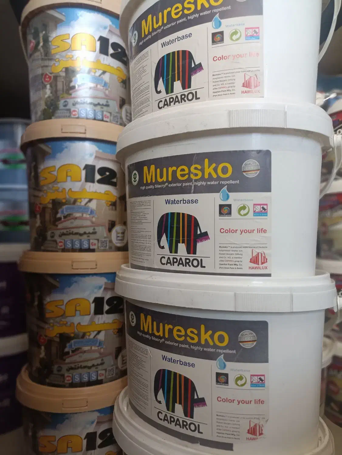 رنگ نما مورسکو اکریلیک مشکی sa12 روغنی حلب و گالن|مصالح و تجهیزات ساختمان|فردیس, شهرک ۱۱۰|دیوار