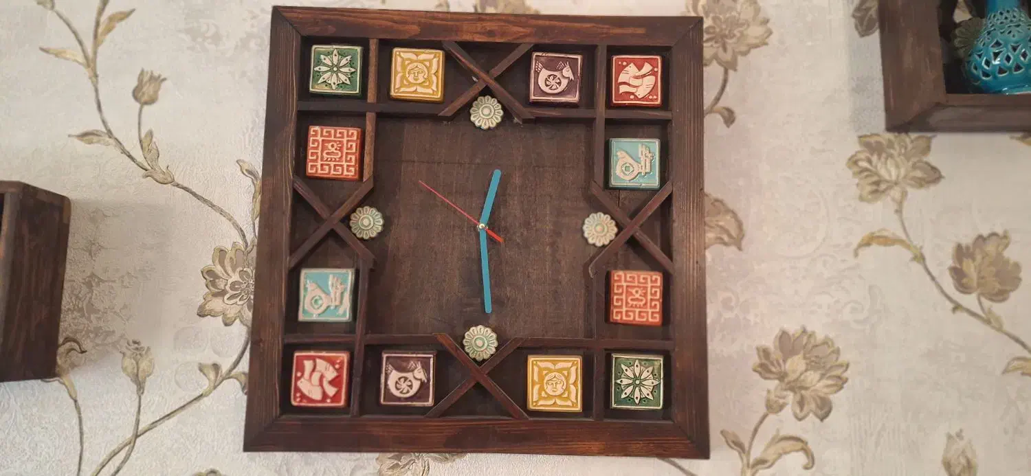 ساعت دیواری چوبی همراه باکس|ساعت دیواری و تزئینی|اصفهان, سرتاوه|دیوار