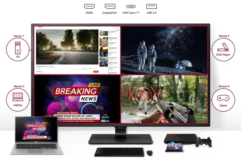 مانیتورفوقحرفهای LG 43UN700 مثل داشتن چندمانیتور|قطعات و لوازم جانبی رایانه|تهران, شهرک آپادانا|دیوار