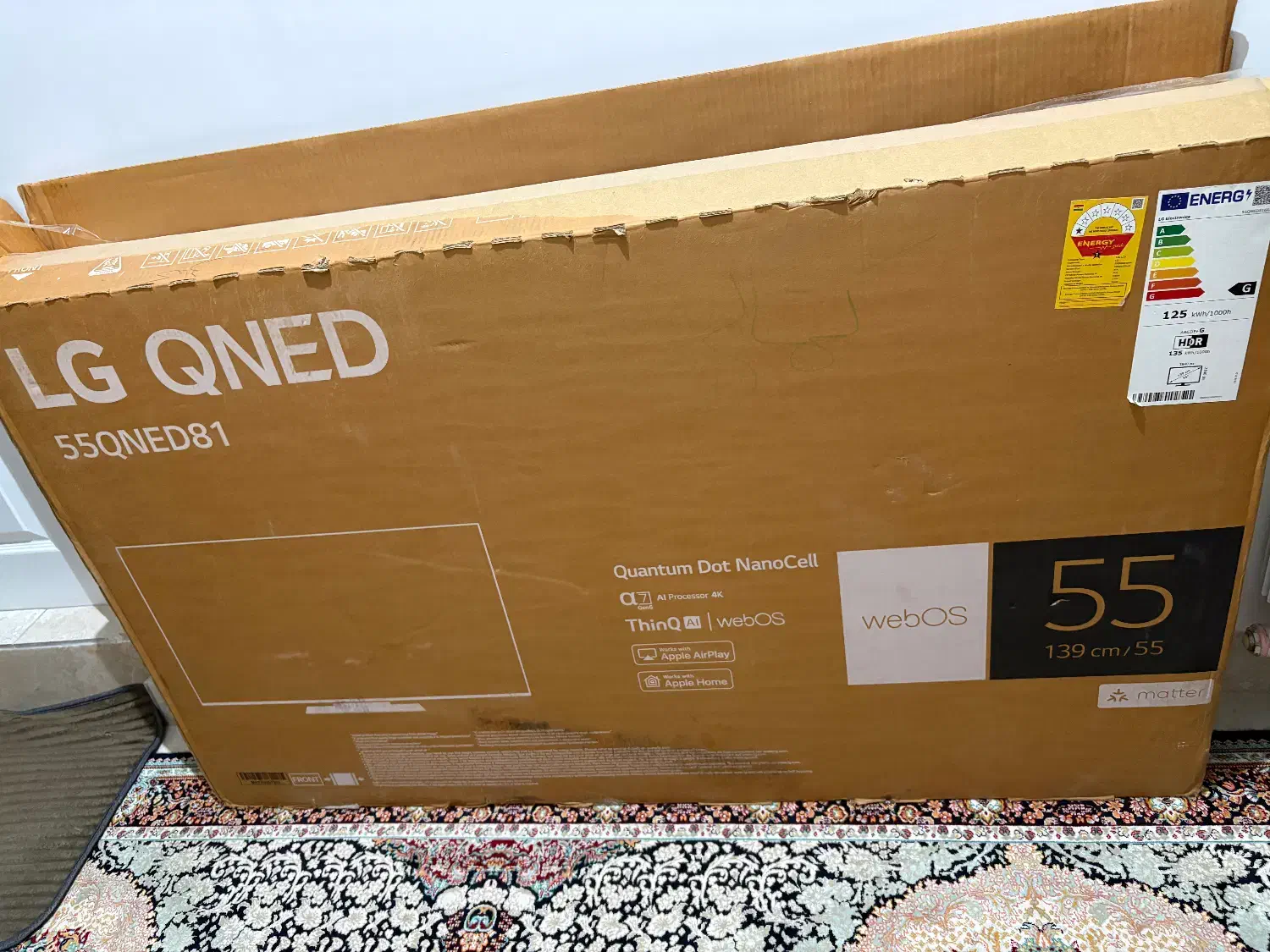 کارتن تلویزیون ۵۵ اینچ|ابزارآلات|لاهیجان, شهرک سلمان فارسی|دیوار