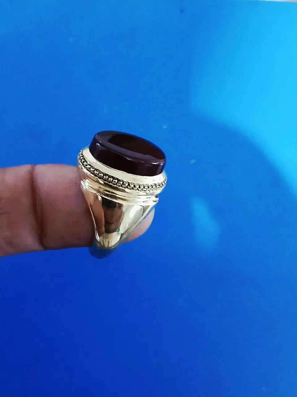 انگشتر برنج آلمانی با سنگ عقیق|بدلیجات|تهران, ستارخان|دیوار