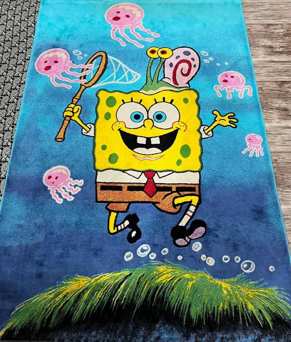 فرش ۴متری کودک طرح باب اسفنجی|فرش|آستانه اشرفیه, |دیوار