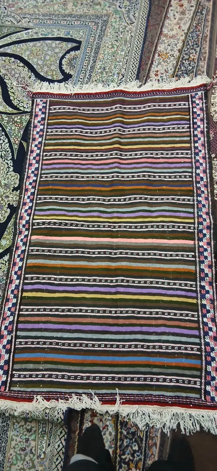 گلیم یا پلاس نو دست باف|گلیم، جاجیم، گبه|قوچان, |دیوار