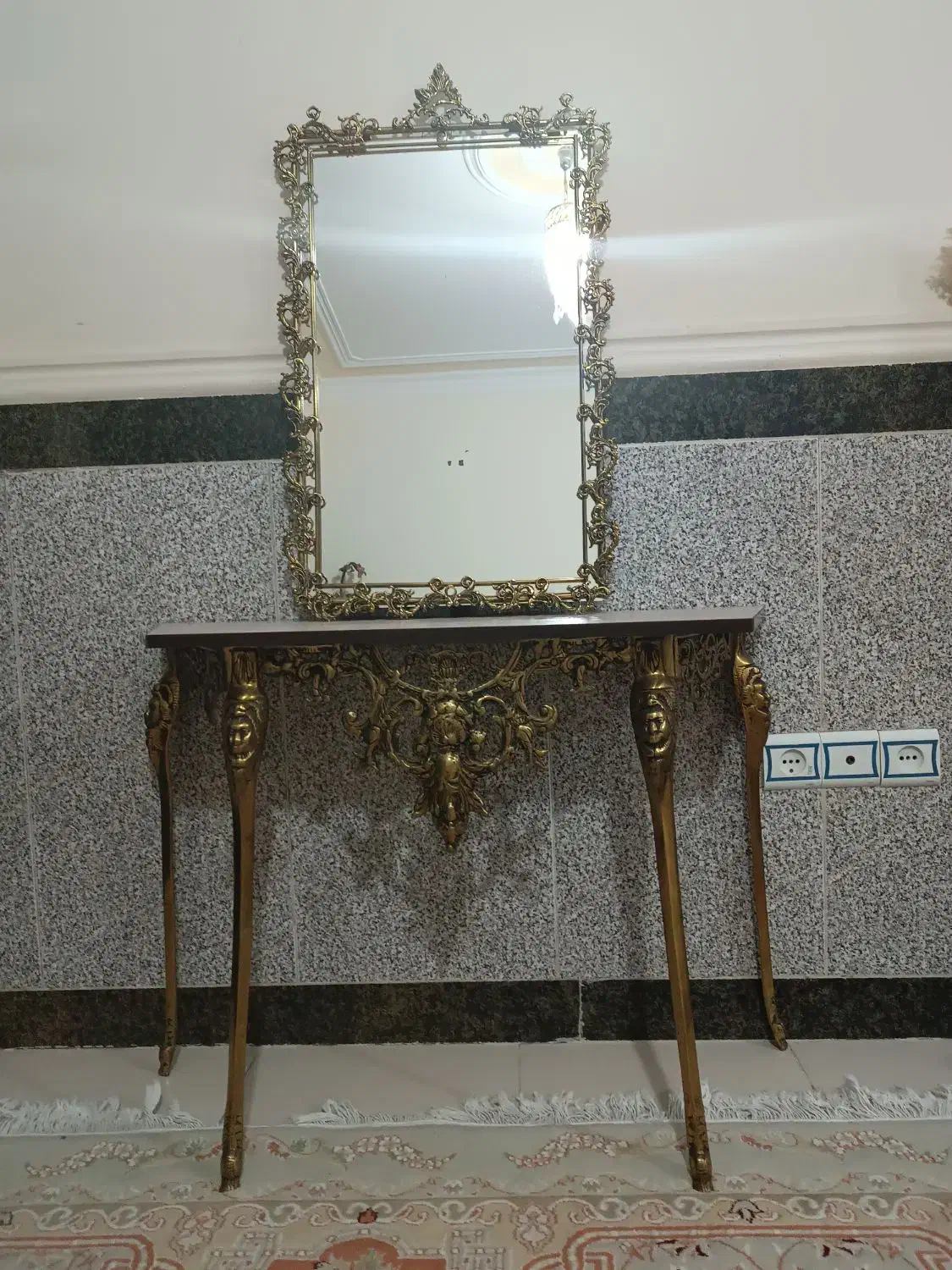 آیینه و کنسول برنز|بوفه، ویترین، کنسول|کرمانشاه, |دیوار