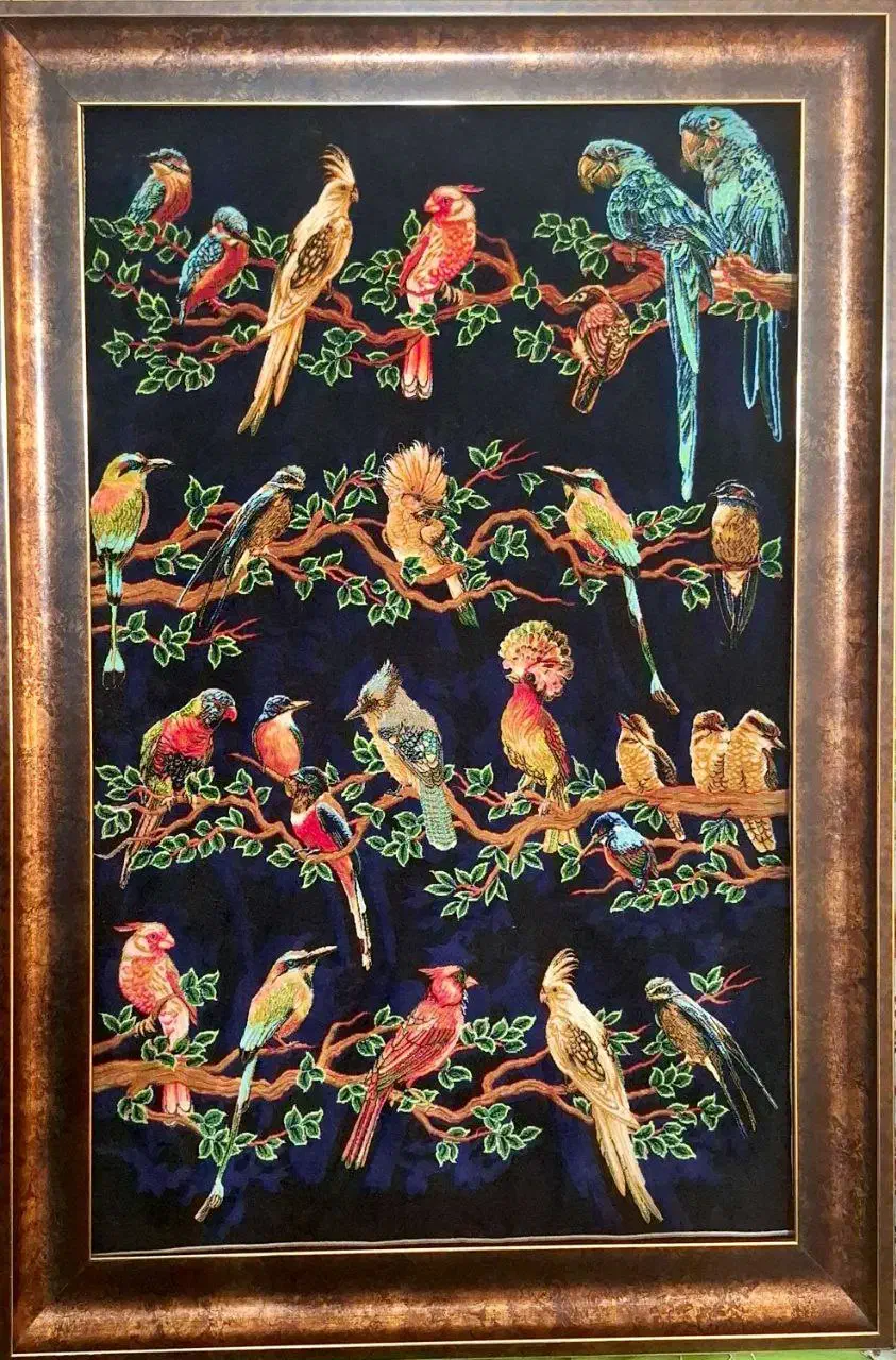 دوتخته تابلوفرش ماشینی ۱۷۰۰ شانه بافت ابریشم|تابلو فرش|تهران, خواجه نصیر طوسی|دیوار