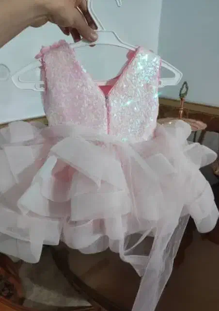 لباس عروس پفی کودک جدید صورتی خیلی کمرنگ  تا۱سال|لباس|نظرآباد, نظرآباد|دیوار