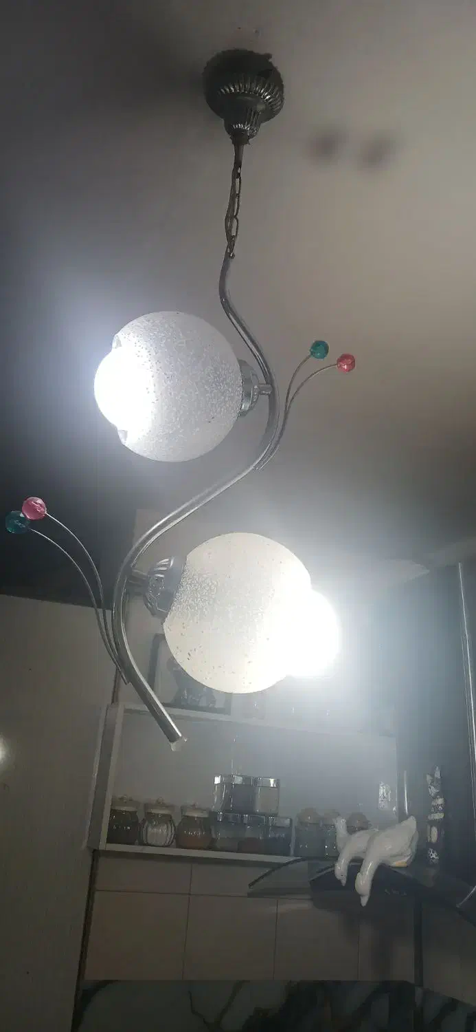 لوستر دو شعله ی فانتزی ... ۲ عدد|لوستر و چراغ آویز|میانه, |دیوار