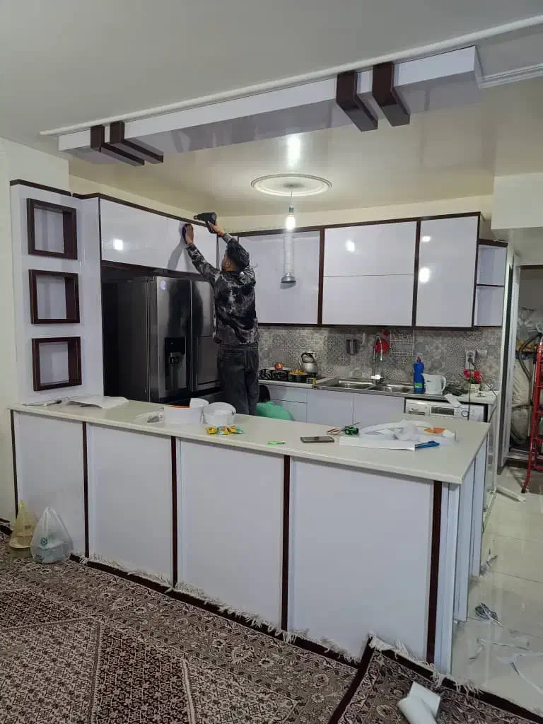 نصب و نصاب قرنیز برچسب کابینت ماربل شیت کاغذ ترمو|خدمات پیشه و مهارت|کرج, گوهردشت|دیوار