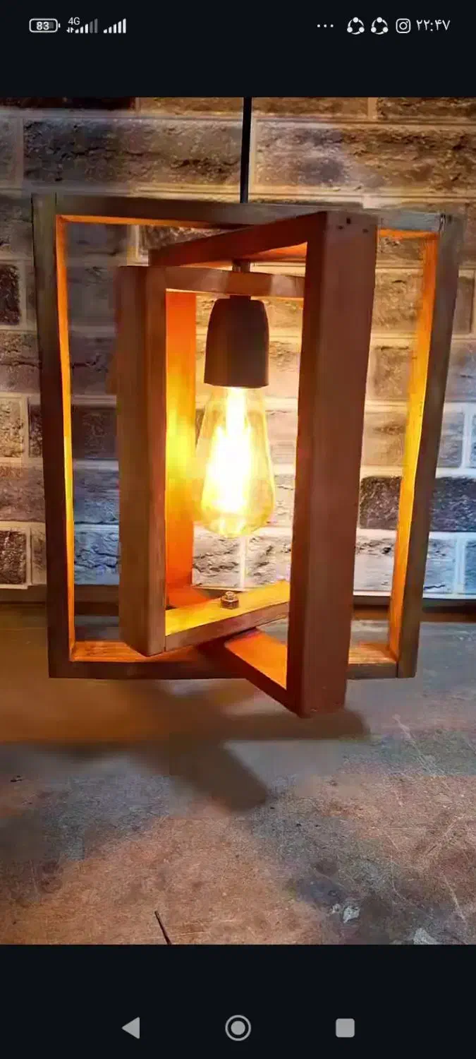 لوستر چوبی خیلی شیک و ارزون|لوستر و چراغ آویز|سمنان, |دیوار