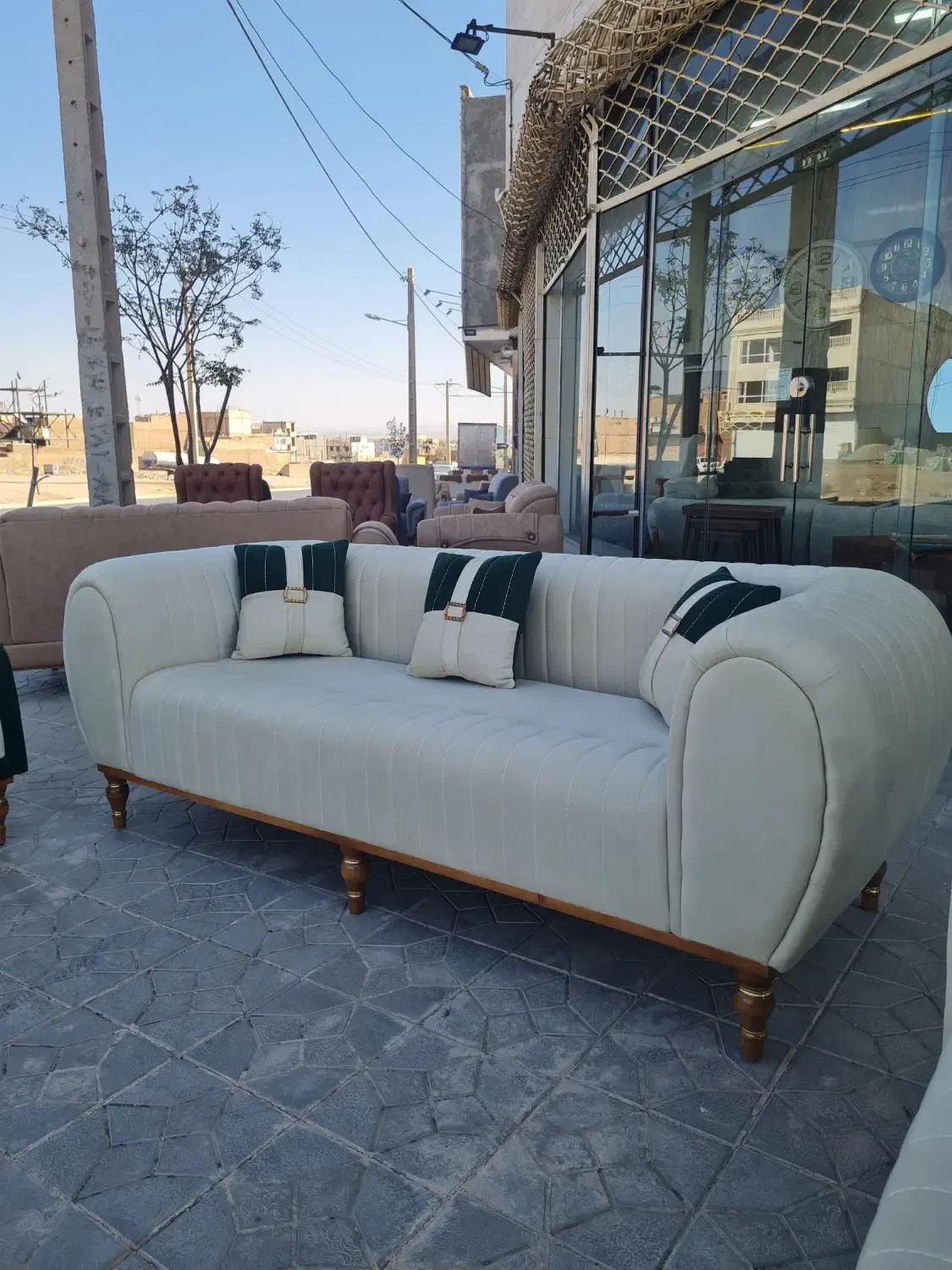 مدل پاناما شرکتی . رنگ بندی کرم و سبز|مبلمان خانگی و میز عسلی|بیرجند, |دیوار