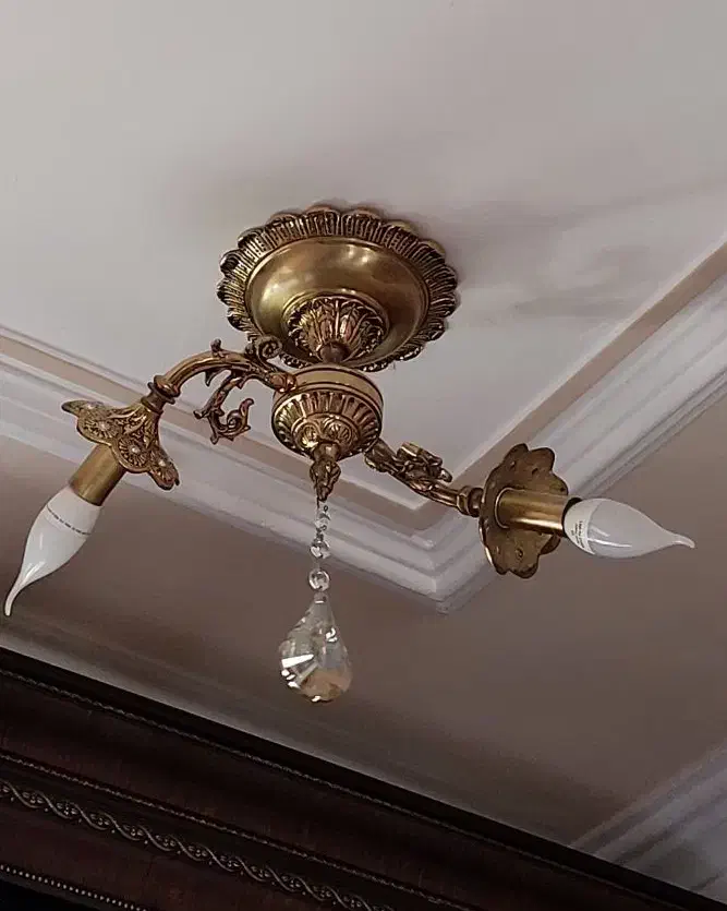 سقفی برنز ۲ شاخه|لوستر و چراغ آویز|سنقر, |دیوار