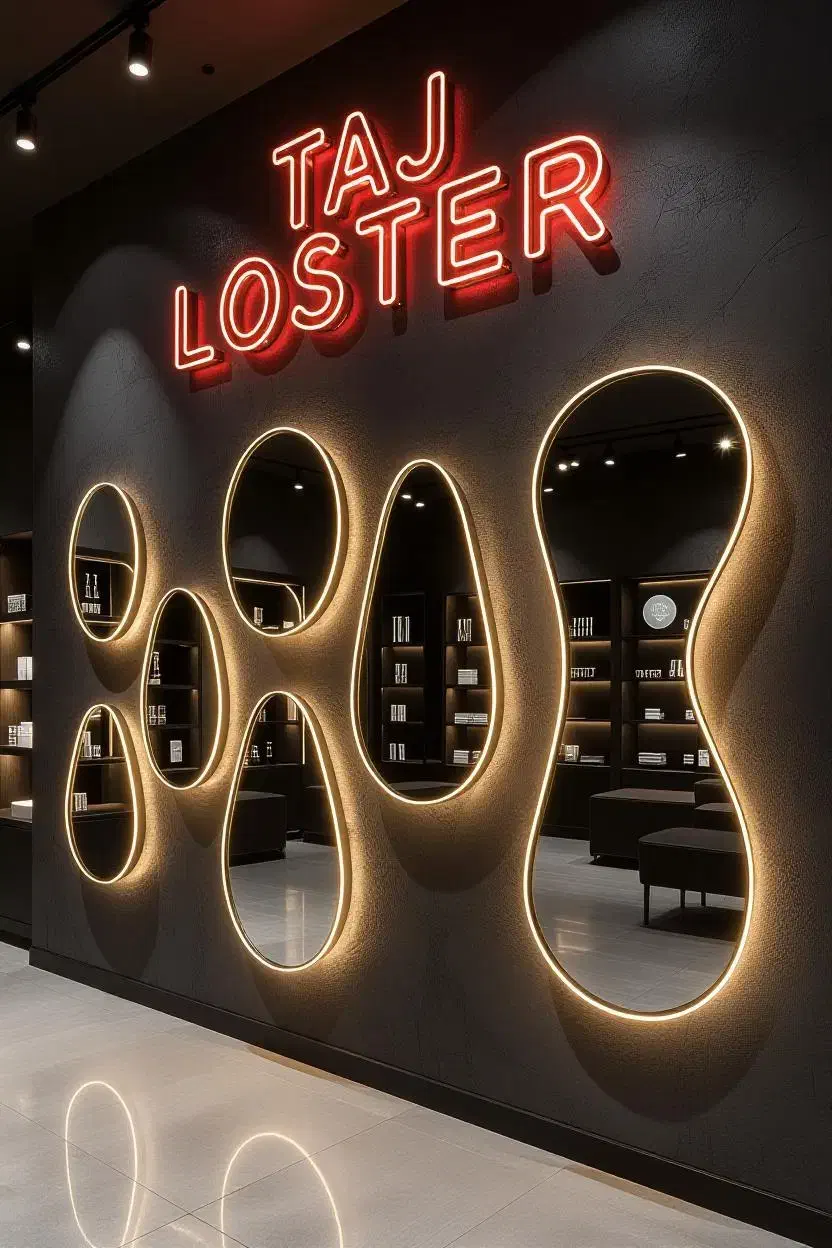 طراحی و تولید انواع آینه های بک لایت و دکوری|آینه|کرمانشاه, |دیوار