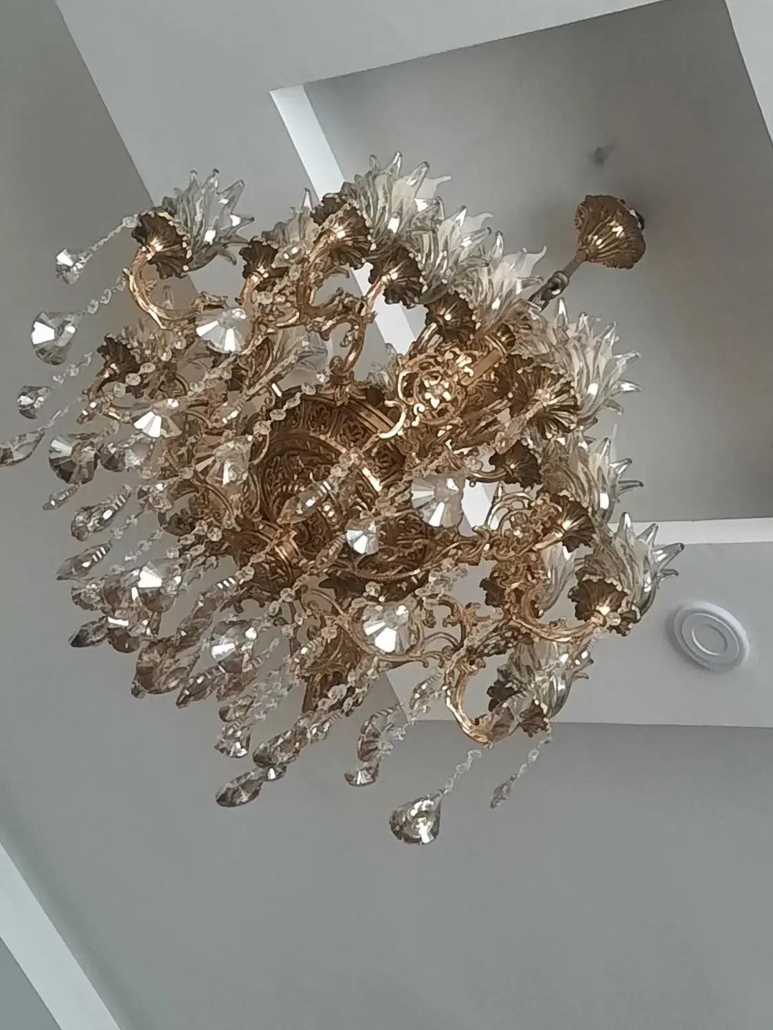 لوستر تمام برنجی و دیوار کوب درجه یک سالم ۲۱ شعله|لوستر و چراغ آویز|رودهن, |دیوار