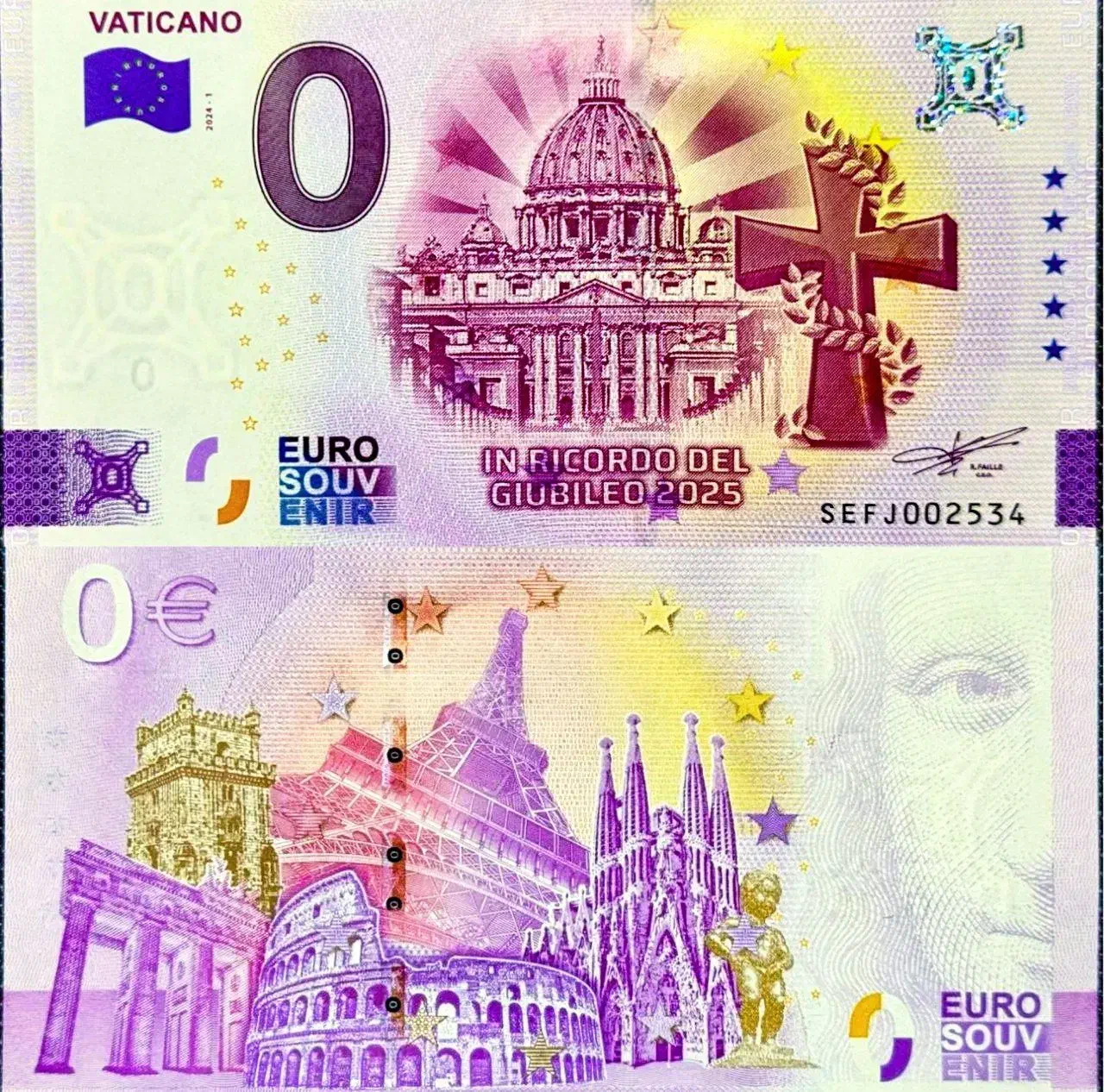 اسکناس صفریورو واتیکان|کلکسیون سکه، تمبر، اسکناس|بوشهر, |دیوار