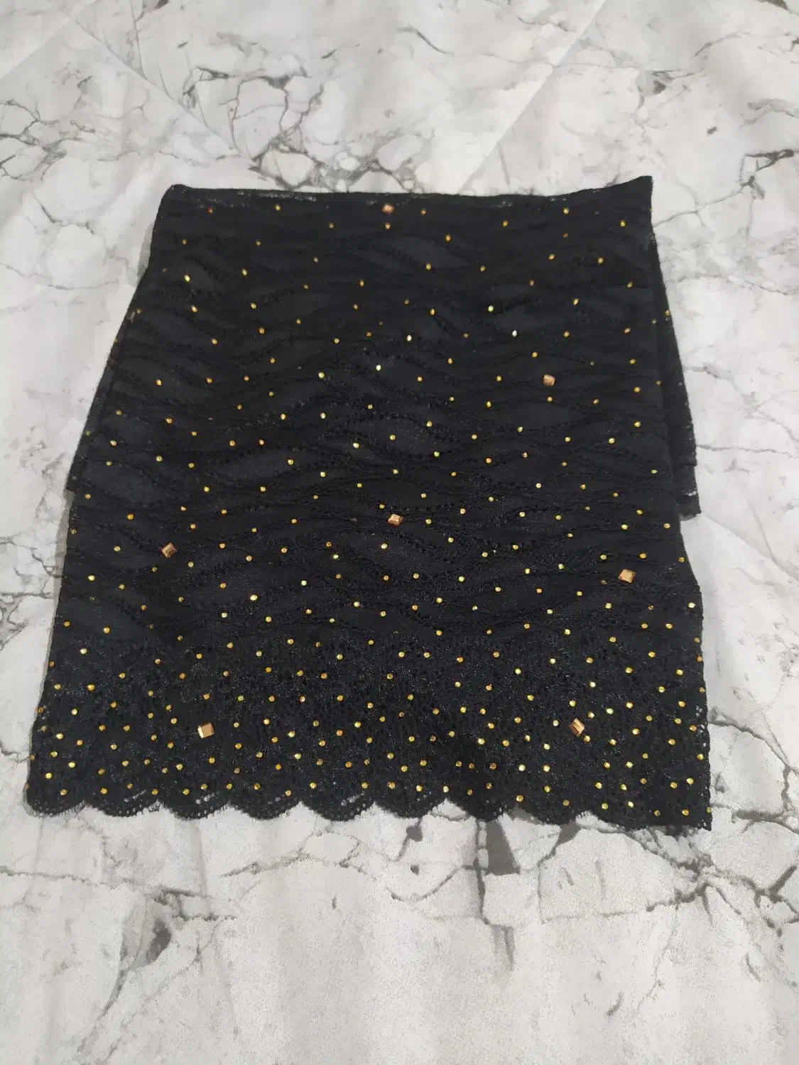 دامن و روسری گیپور نگین دار|لباس|سنندج, |دیوار