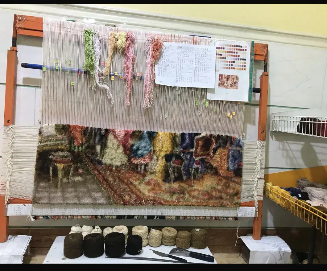 بافت تابلو فرش چله ابریشم|تابلو فرش|کرج, عظیمیه|دیوار