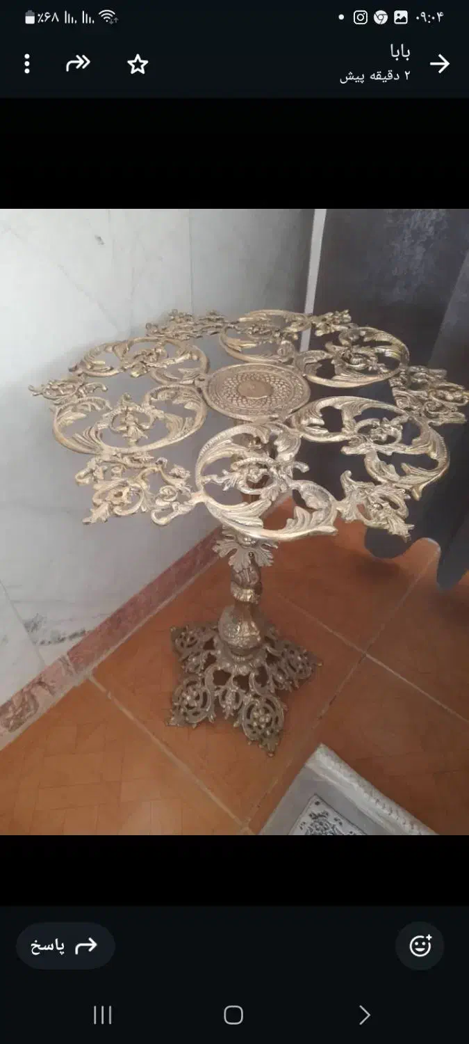 میز برنز اصل اصل تمام برنز|ظروف سرو و پذیرایی|کرمانشاه, |دیوار