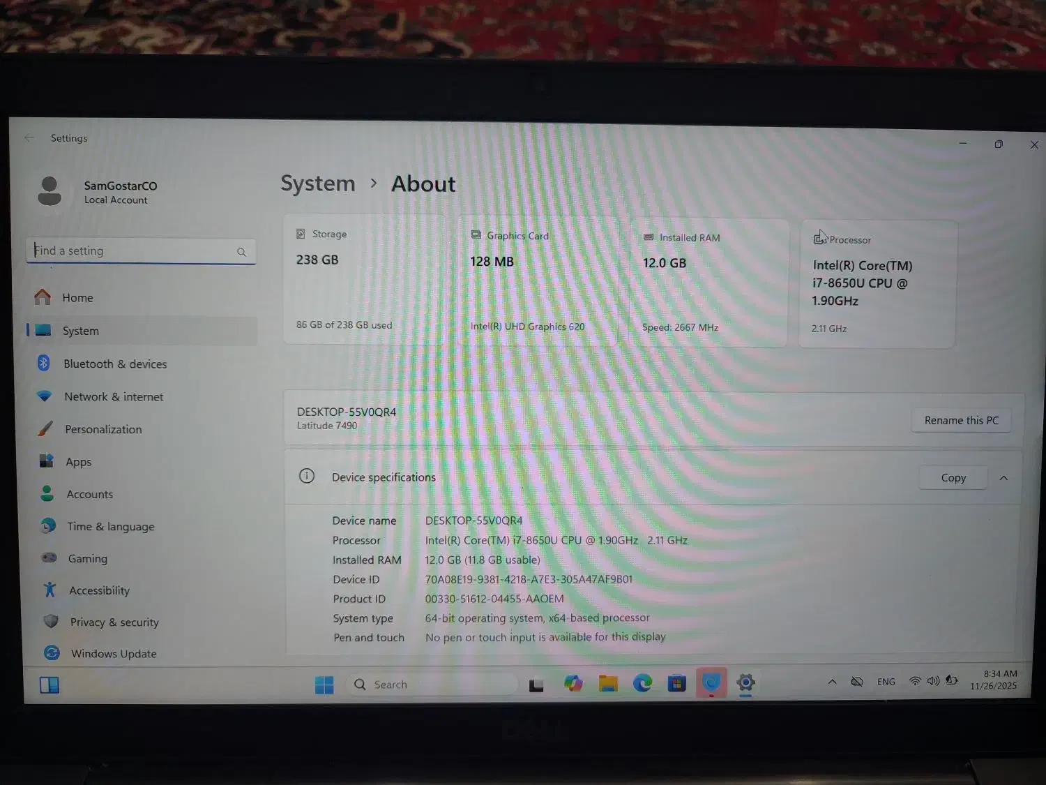 لپ تاپ دل نسل 8|رایانه همراه|نیشابور, شهید بهشتی|دیوار