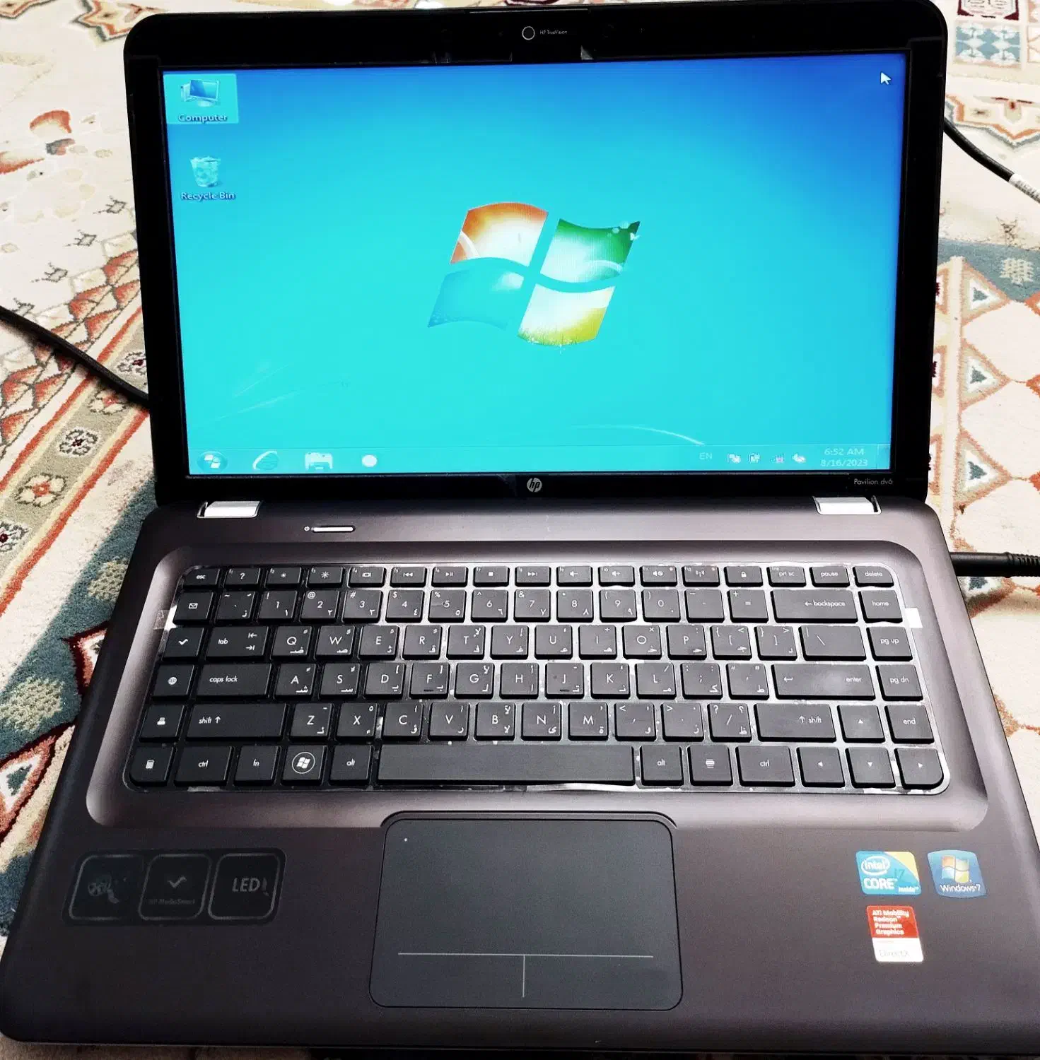 لپ تاپ hp pavilion dv6 note|رایانه همراه|شیراز, شاه قلی بیگی|دیوار