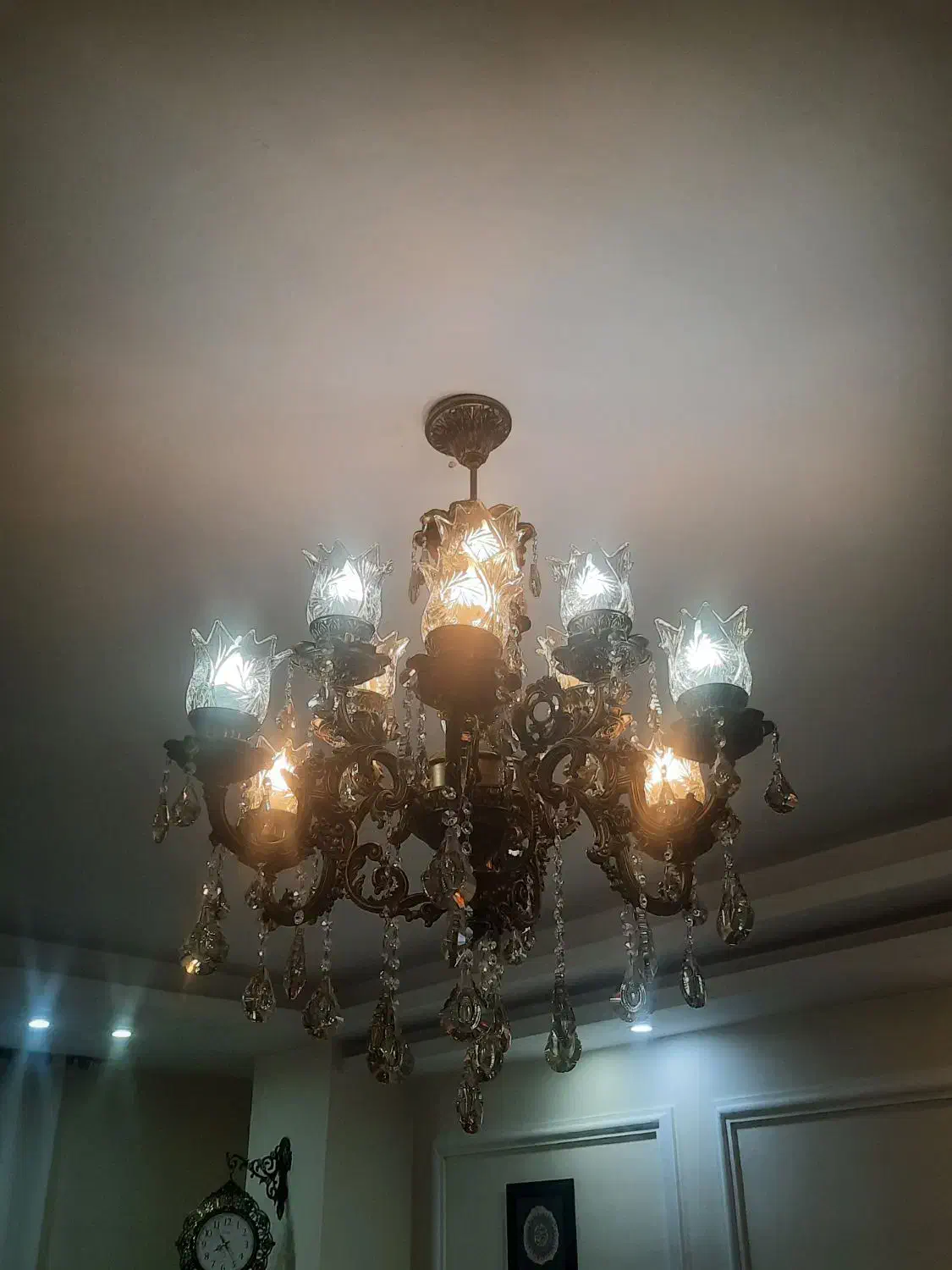 لوستر شاه عباسی ۶ شاخه ۱۲ گل|لوستر و چراغ آویز|بجنورد, |دیوار