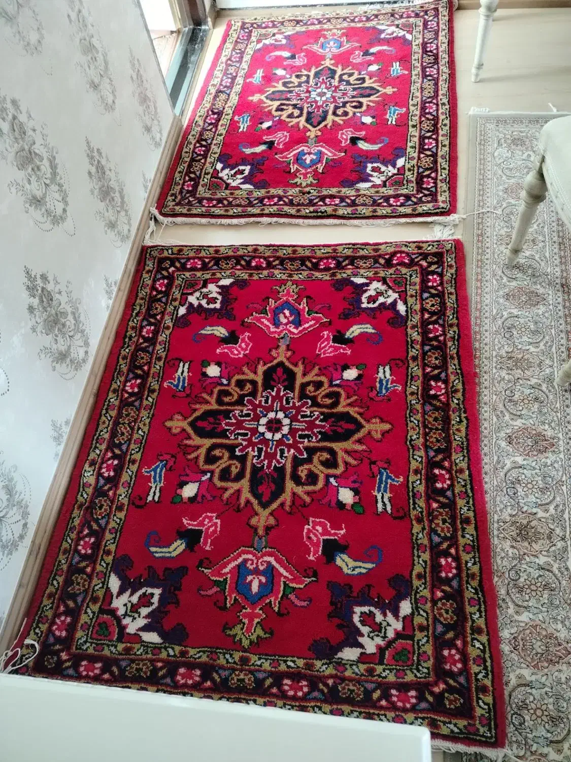 یک جفت فرش دستبافت هریس نقشه (نو)|فرش|تبریز, |دیوار