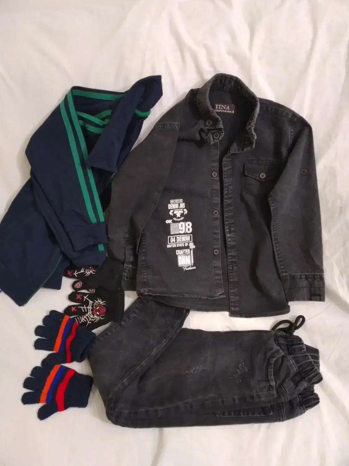 ست جین زغالی|کفش و لباس بچه|کرج, گوهردشت|دیوار