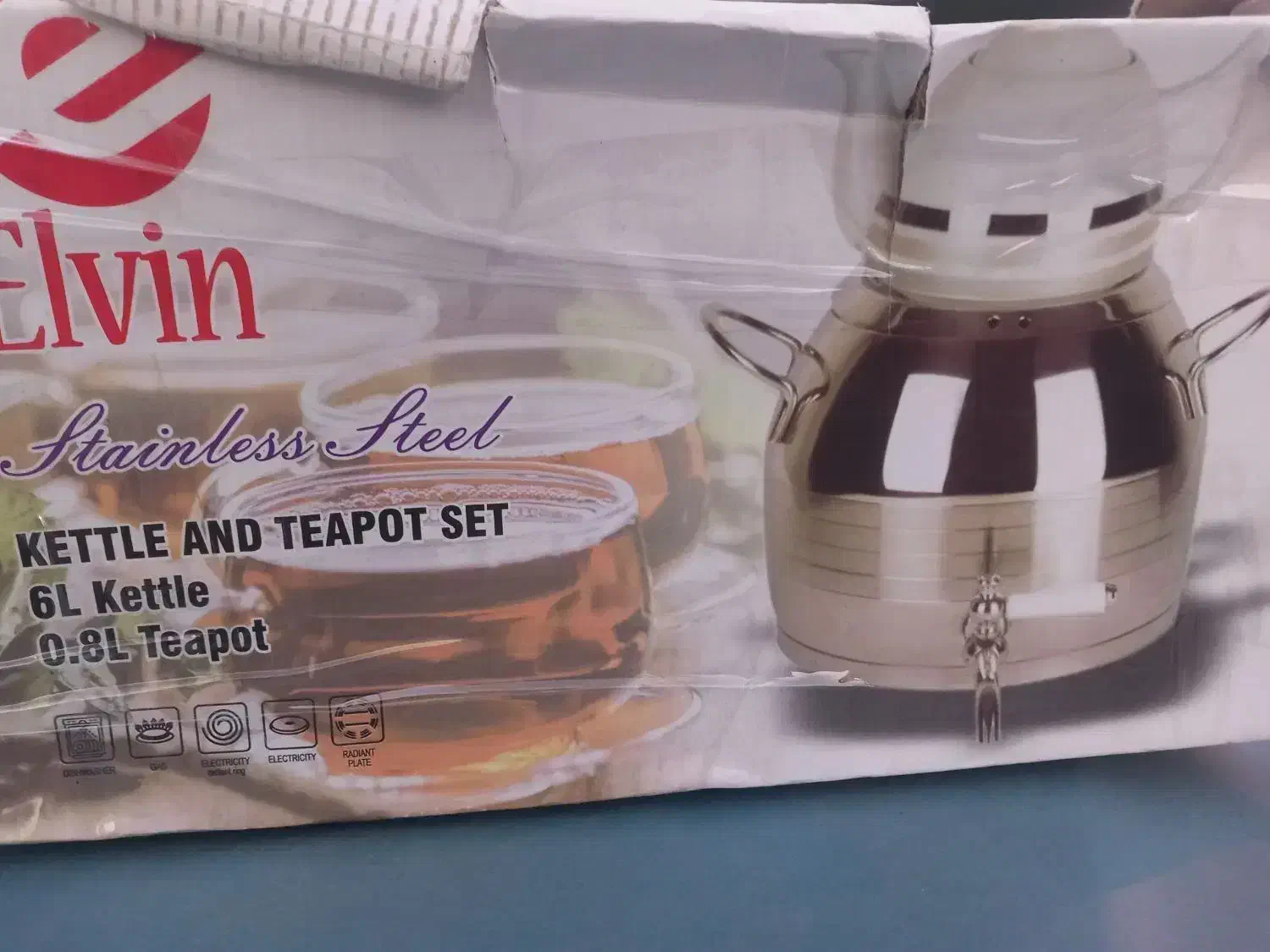 کتری استیل ضخیم ۷لیتری با قوری نو اکبند|قوری، کتری، قهوه‌ساز دستی|گرگان, |دیوار