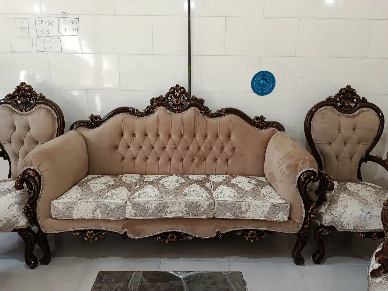 مبل سلطنتی کلاسیک مدل افسون 7نفره با جلو مبلی|مبلمان خانگی و میز عسلی|تبریز, |دیوار