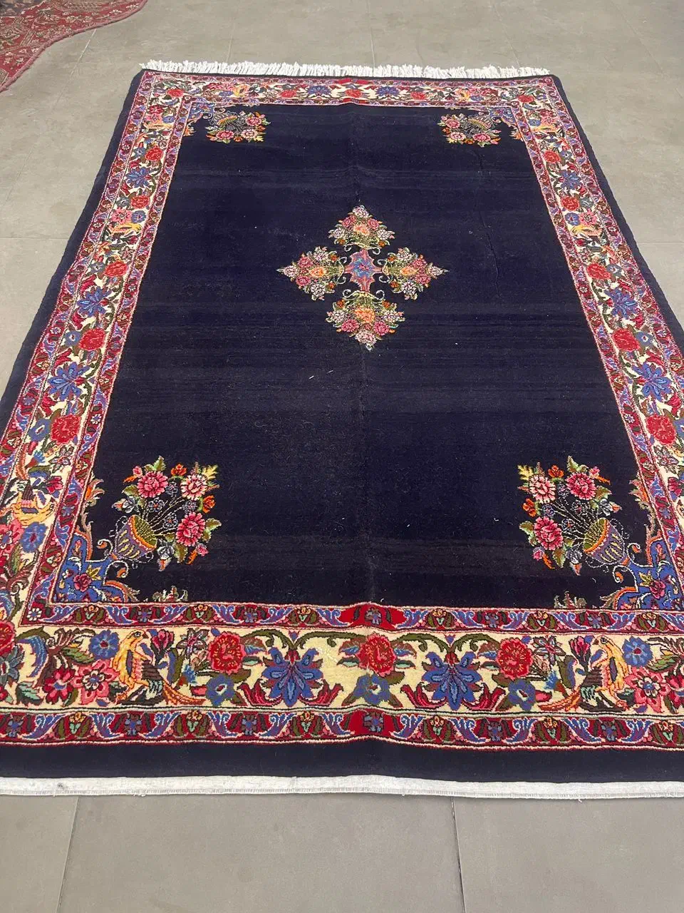 فرش دستباف (بساک) ۱۶۵ در ۲۴۵ بیجار ریز باف|فرش|مشکیندشت, |دیوار