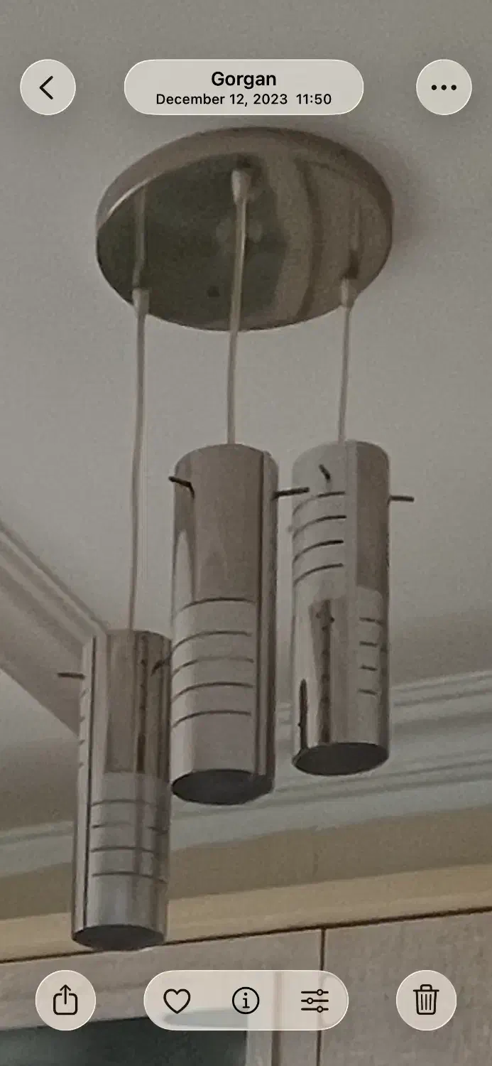 لوستر سه تایی تمام استیل|لوستر و چراغ آویز|گرگان, |دیوار