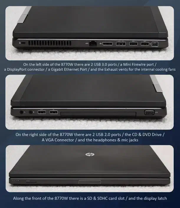 لپ تاپ hp8770w سیم کارت خور فعال|رایانه همراه|اشنویه, |دیوار