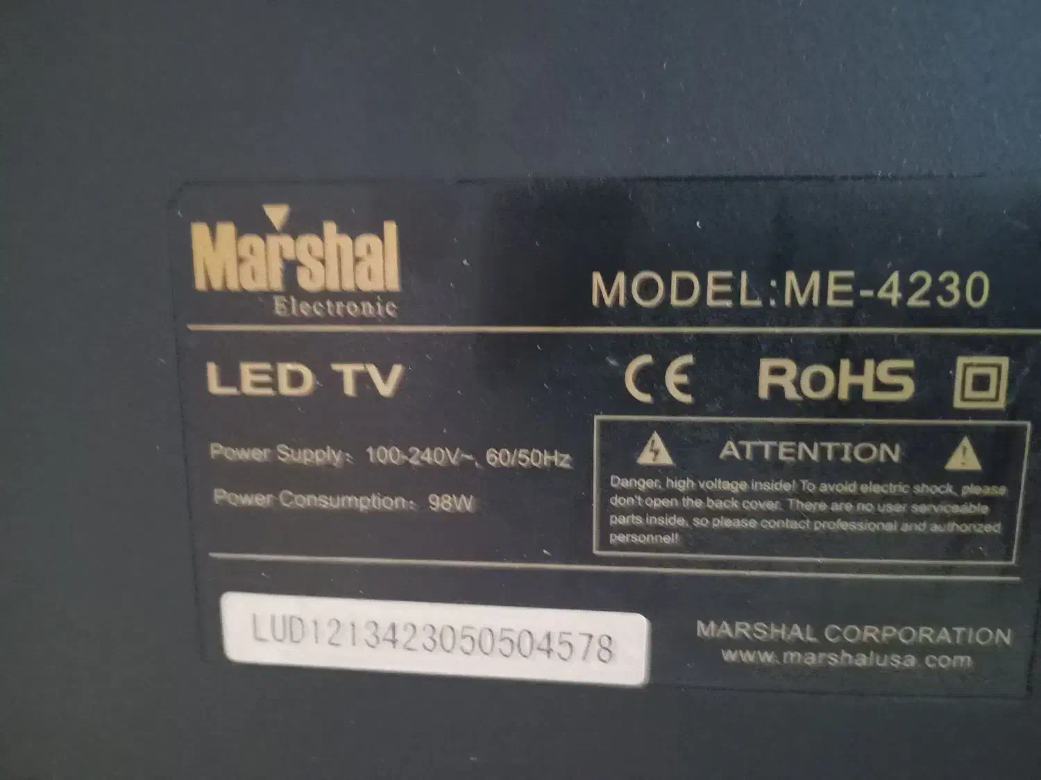 یک عدد تلوزیون ال دی ماراشال۵۲|تلویزیون و پروژکتور|کرمانشاه, |دیوار