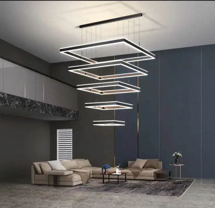 لوستر سقفی مدرن دو لبه نور مربع ایی|لوستر و چراغ آویز|تهران, چیتگر شمالی|دیوار