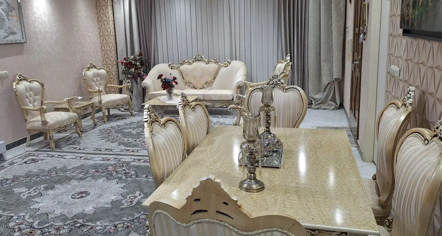 مبل هفت نفره با نهار خوری شش نفره درحد نو با کاور|مبلمان خانگی و میز عسلی|تهران, جوانمردان (اندیشه)|دیوار