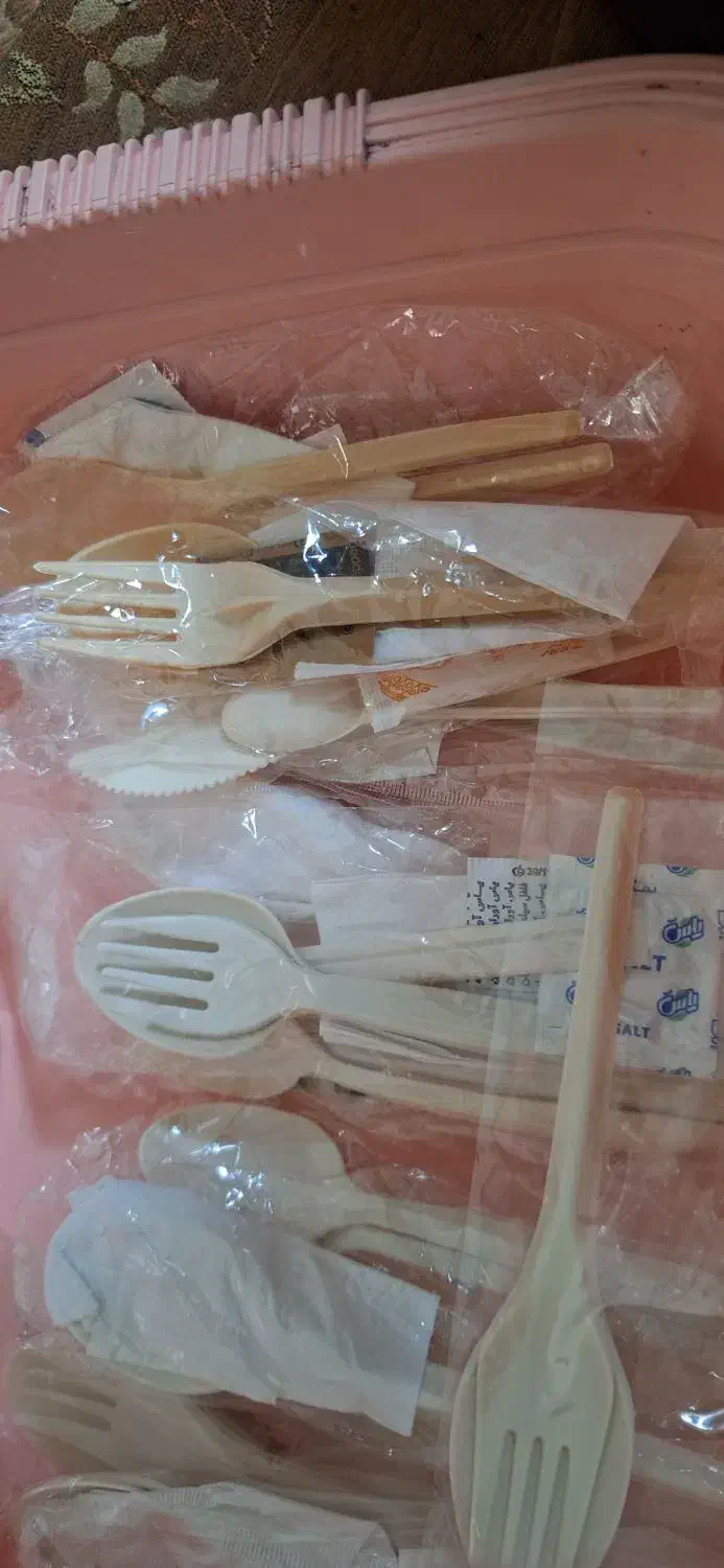 قاشق چنگال یکبار مصرف|ظروف نگهدارنده، پلاستیکی، یکبارمصرف|سیراف, |دیوار