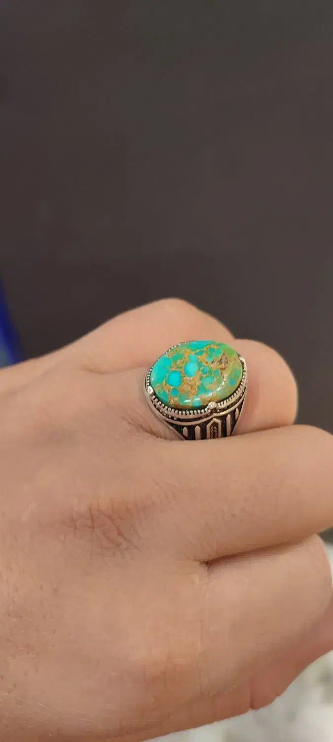 فیروزه نیشابور زیبا رکاب نقره|جواهرات|مشهد, دانش|دیوار