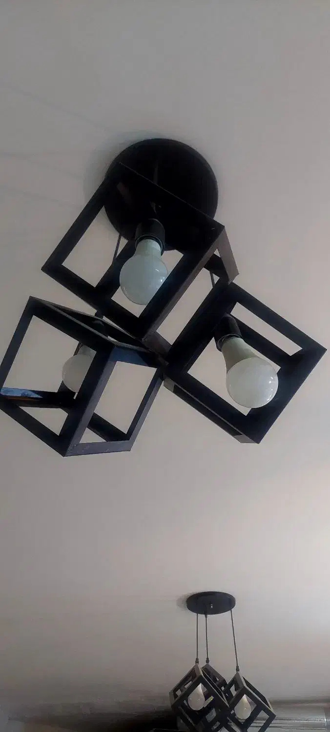 لوستر ۳شعله|لوستر و چراغ آویز|مبارکه, |دیوار