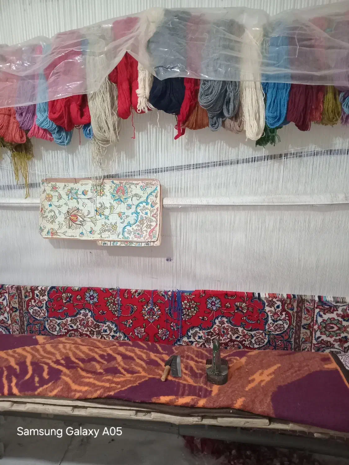 قالی دستبا ف ۶متری با دار. قالی وخامه|فرش|شازند, |دیوار