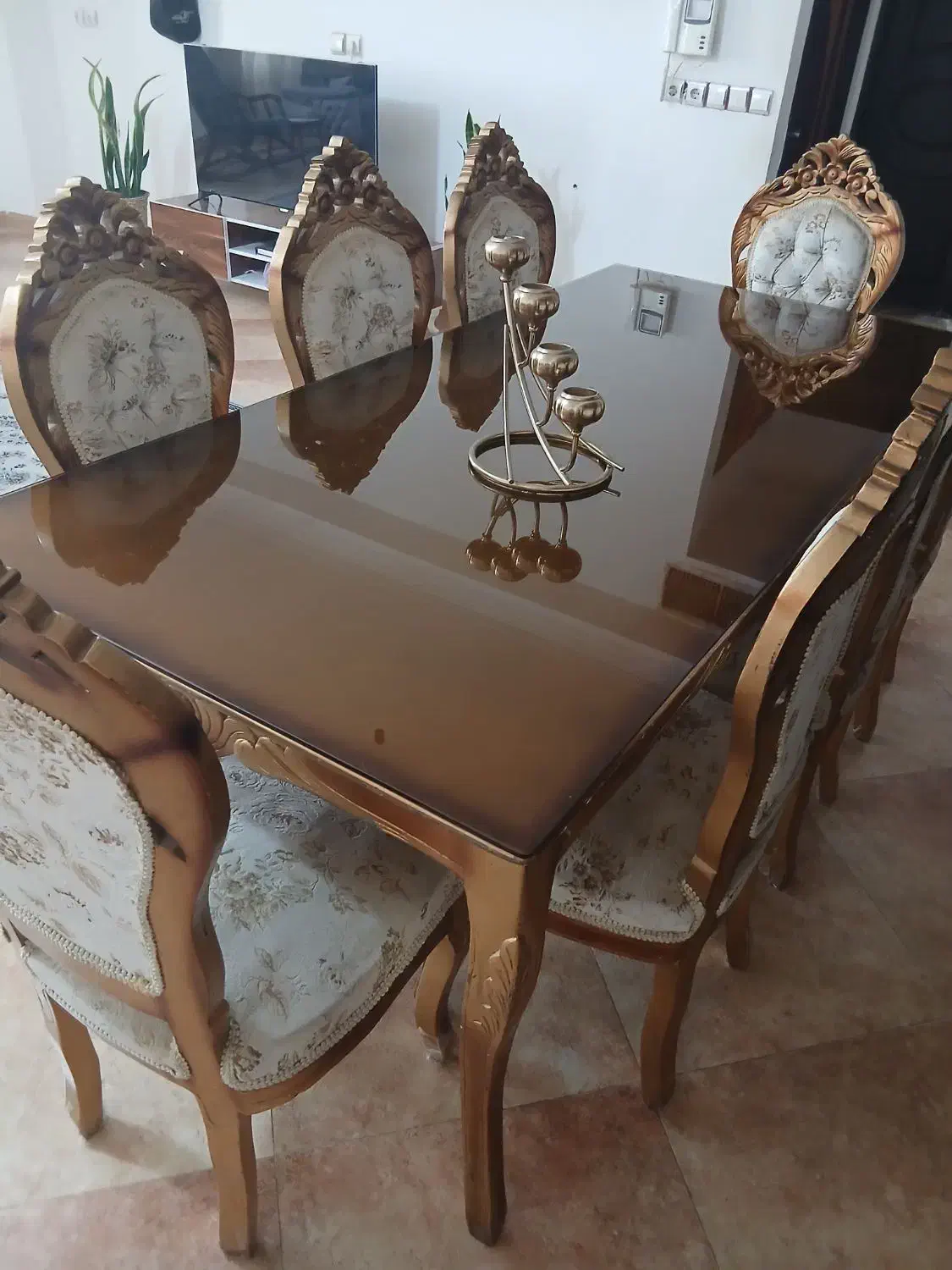 میز ناهار خوری 8نفره استیل طبی|میز و صندلی غذاخوری|ایلام, |دیوار