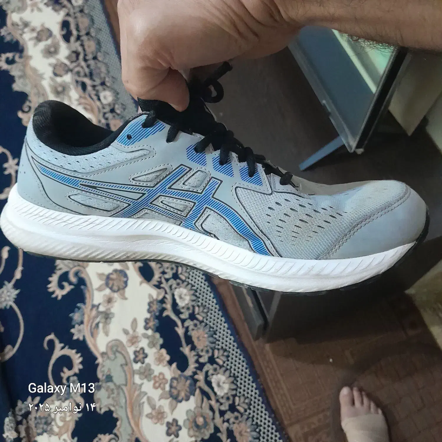 کفش مشکی ماموت سایز43 طوسی آسیکس آسیکس 44|کیف، کفش، کمربند|ماهیدشت, |دیوار