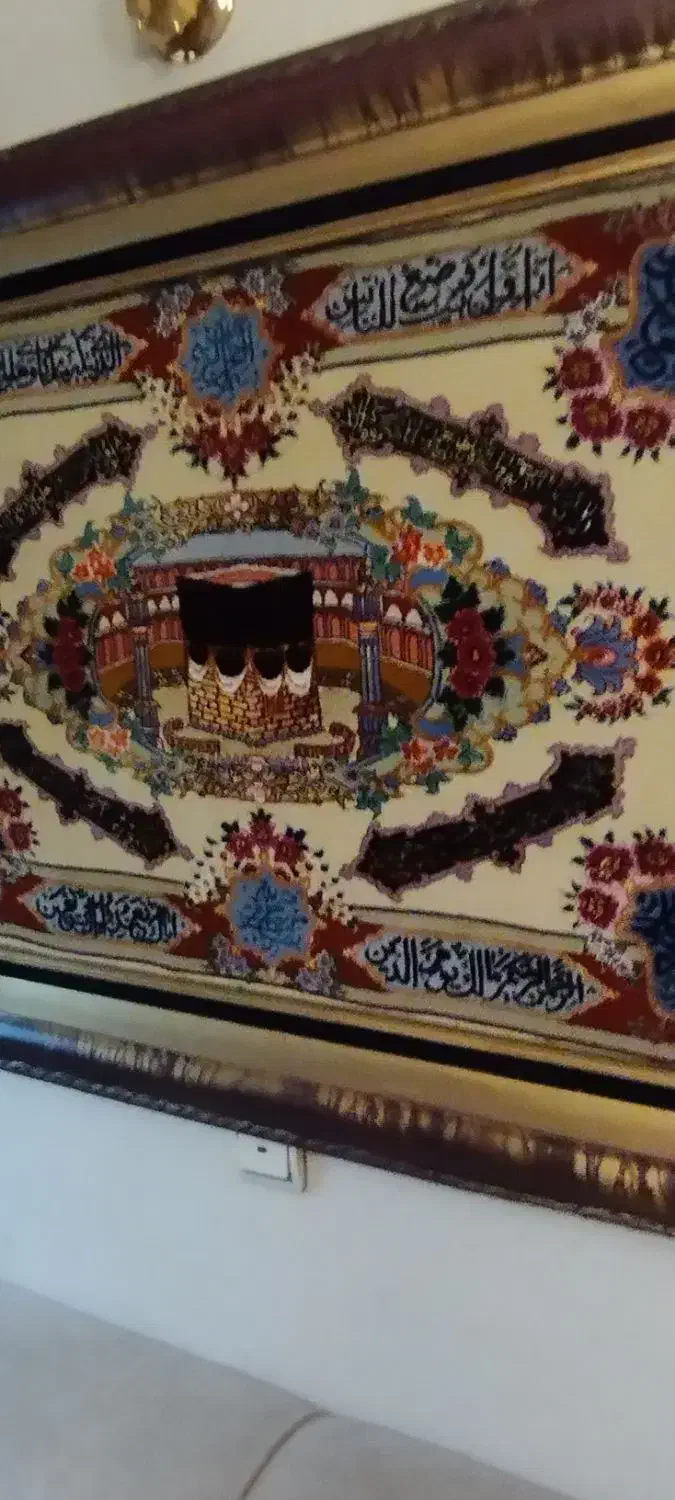 تابلو فرش دستباف تمام ابریشم تبریز ۶۲رج|تابلو فرش|تهران, فردوس|دیوار