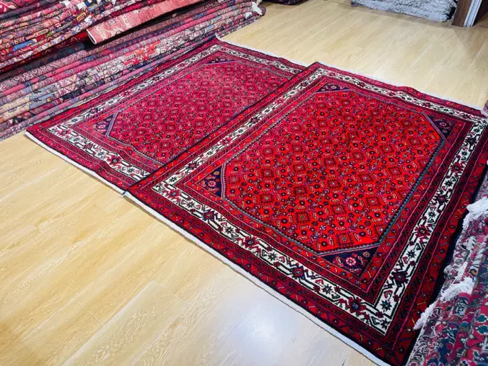 جفت قالیچه حسین اباد طرح افشان|فرش|تهران, سلسبیل شمالی|دیوار