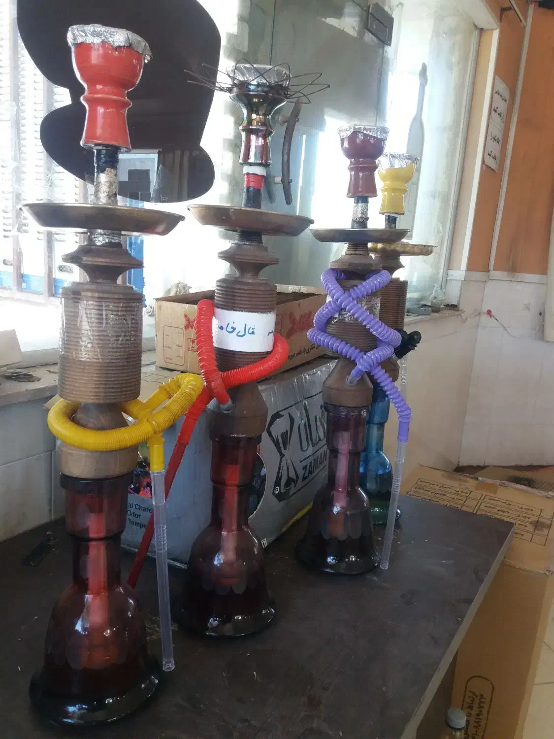 قلیان تنه چوبی ۳سال کار تنه سنندجی|زیورآلات و اکسسوری|بوئین زهرا, |دیوار